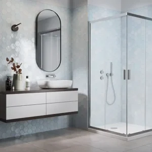 Végkiárusítás H2O Comfort C 80 szögletes zuhanykabin tolóajtóval, átlátszó üveggel, króm színű kerettel 80x80