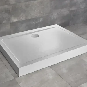 Azonnal elérhető RADAWAY Doros Stone D szögletes akril zuhanytálca előlappal és szifonnal 100x80, fehér