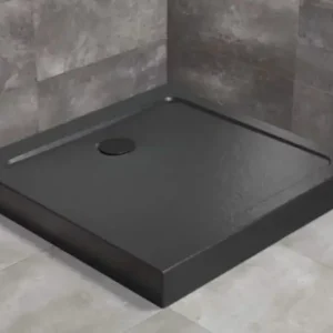 RADAWAY Doros Stone C szögletes akril zuhanytálca előlappal és szifonnal 90x90, fekete Vedd meg most