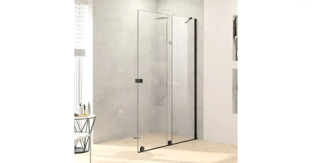Biztonságos vásárlás HÜPPE Xtensa Pure Walk-in tolóajtó fix szegmenssel, jobbos Anti-Plaque üveg, fekete