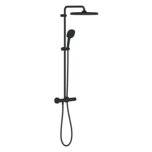 GROHE Tempesta Cube 250 thermosztátos zuhanyrendszer szögletes fejjel, Matt Black Biztonságos fizetés