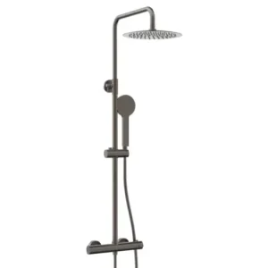Biztonságos vásárlás LUNART CECILE termosztátos zuhanyrendszer 250mm fejzuhannyal, Gun Metal