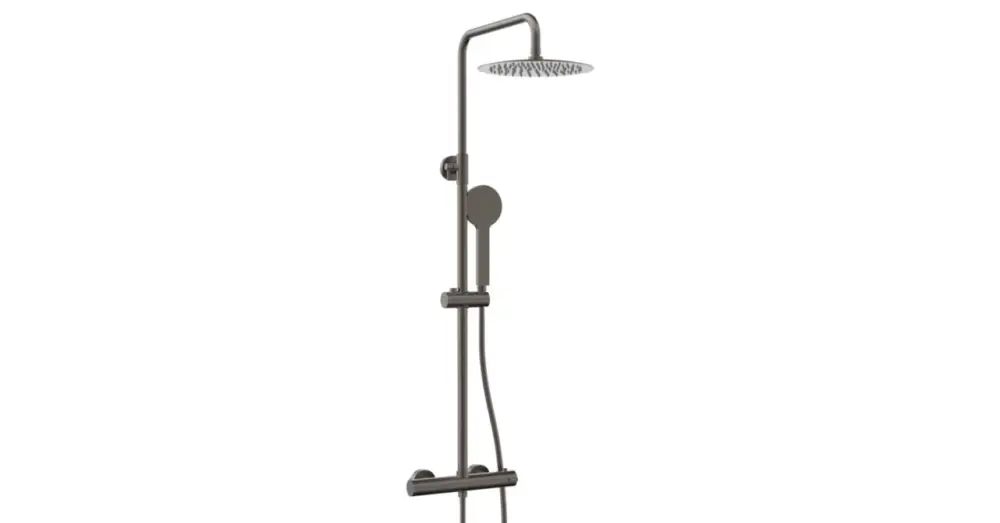 Biztonságos vásárlás LUNART CECILE termosztátos zuhanyrendszer 250mm fejzuhannyal, Gun Metal