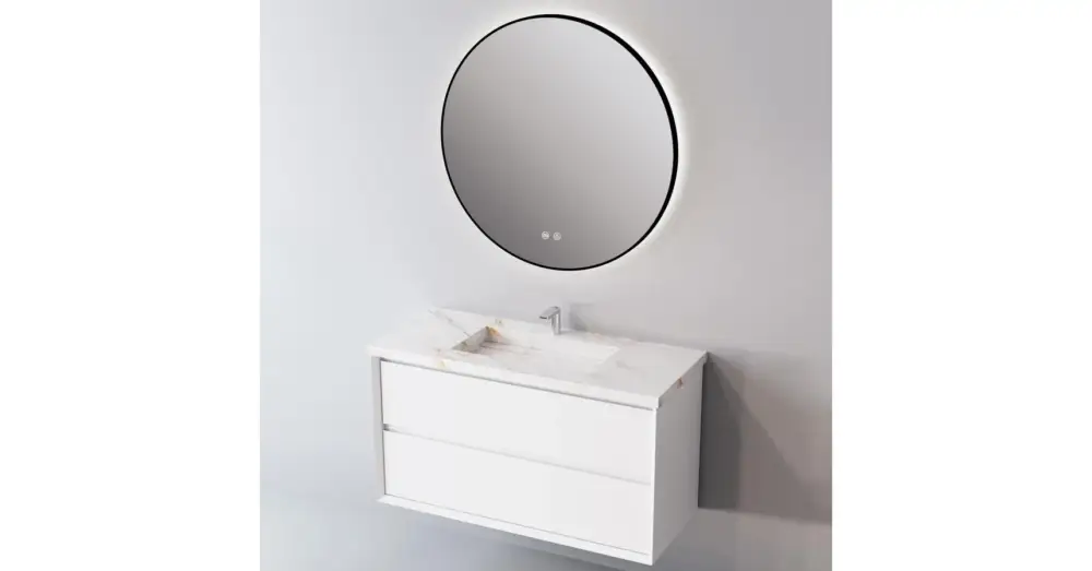 LUNART Erin 80 természetes fényű (4000K) LED tükör háttérvilágítással, páramentesítő funkció, Black Kiárusítás