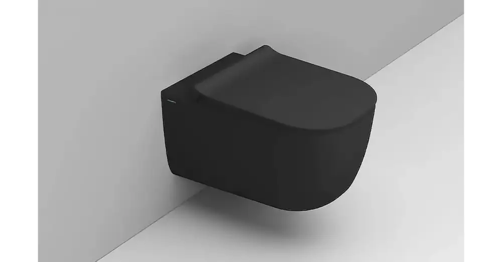 LUNART by DOLOMITE Bruno perem nélküli fali WC ülőkével, Matt Black Azonnal elérhető