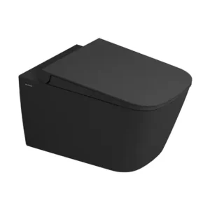 LUNART by DOLOMITE Valdo perem nélküli fali WC ülőkével, Matt Black Akciós ár