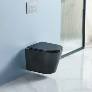 Akció LUNART Argon fali WC tornádó öblítéssel, ülőkével, Matt Black