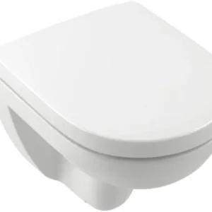 VILLEROY O.Novo perem nélküli fali WC, mély öblítésű, Soft-Close ülőkével, 490x360, Glossy White A. Olcsó
