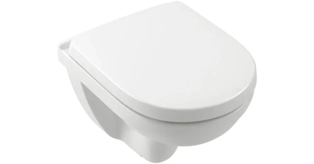 VILLEROY O.Novo perem nélküli fali WC, mély öblítésű, Soft-Close ülőkével, 490x360, Glossy White A. Olcsó