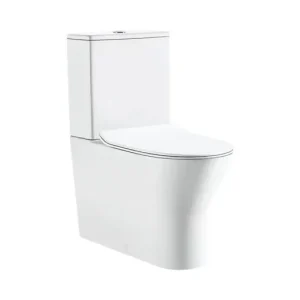 Olcsó LUNART by AQUORE Guda perem nélküli, álló WC szett, Glossy White