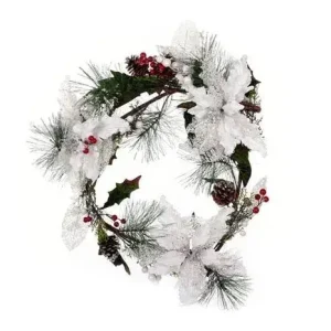 White Poinsettia Díszfüzér Olcsó