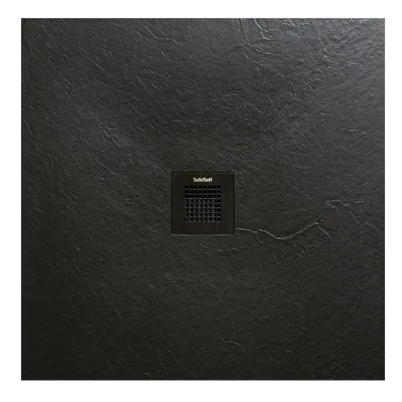 AREZZO design SOLIDSoft zuhanytálca 90x90 cm, FEKETE, színazonos lefolyóval (2 doboz) Kedvezményes ár